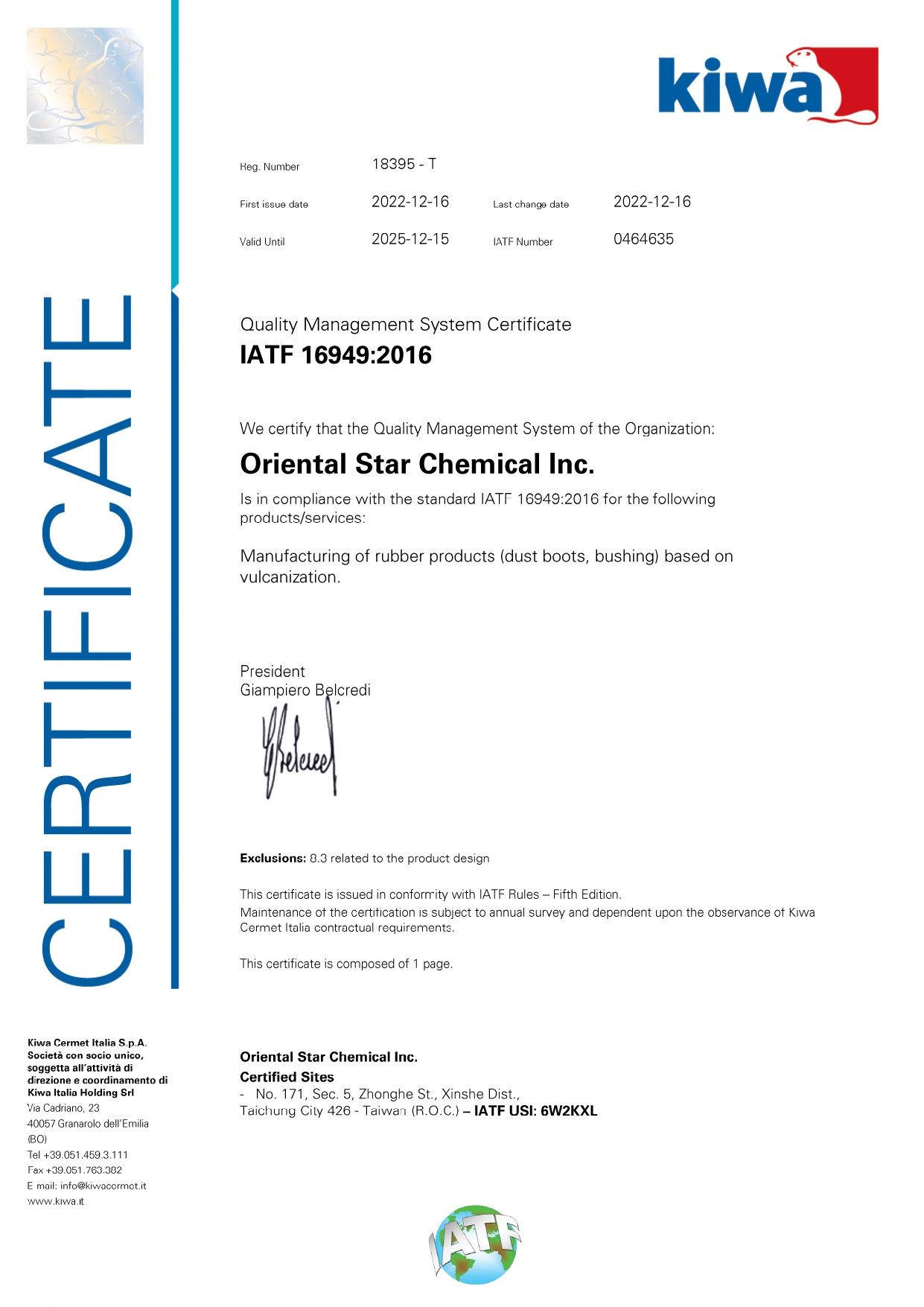 OSC is IATF 16949 Certified Now
